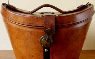 French Leather Hat Box