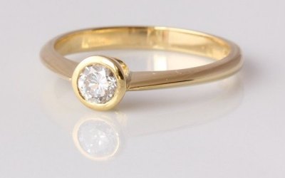 Gold 0.25ct Rubover Ring
