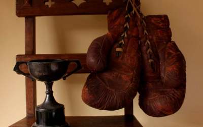 Large Red Vintage Boxing Gloves