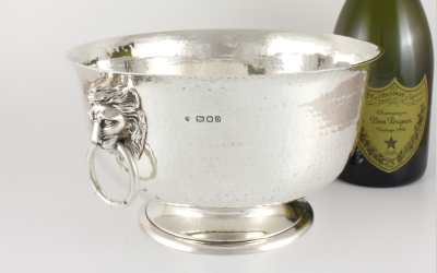 Large Silver Lion Bowl