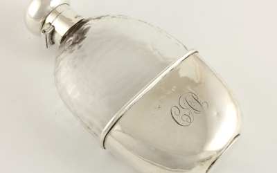 Silver Glass Hip Flask