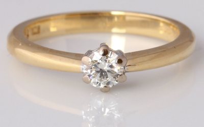 Yellow Gold 0.25ct Solitaire Ring
