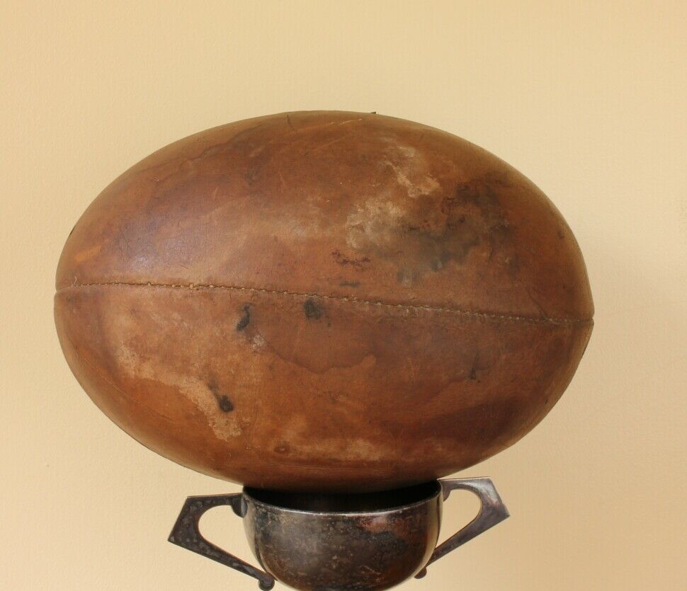 Leather Lace up Rugby Ball. Old Original 1950's Ball.