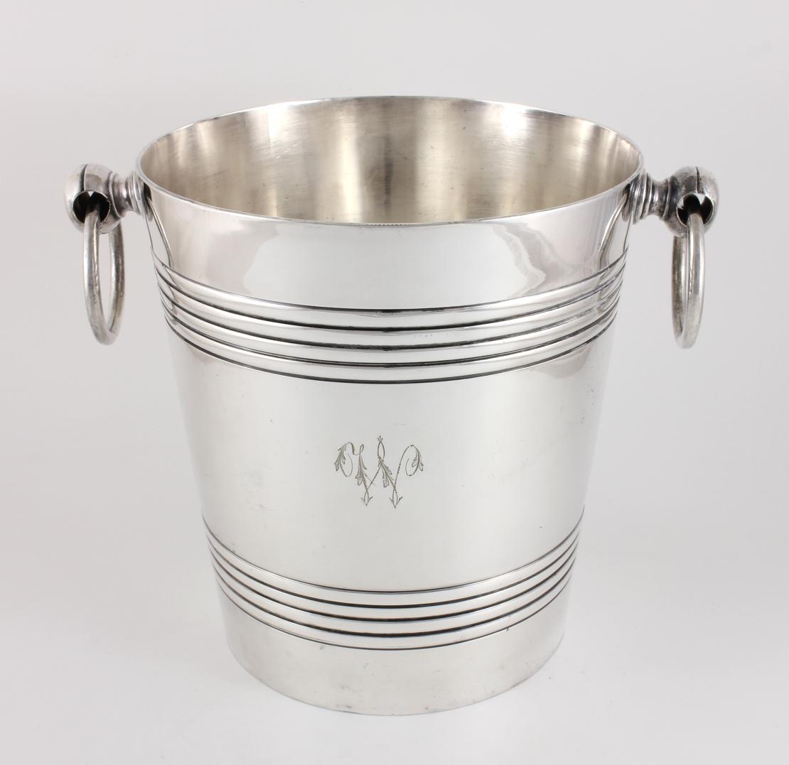 Silver Plated Champagne Cooler Floor Stand & Belgian Wine Ice Bucket.