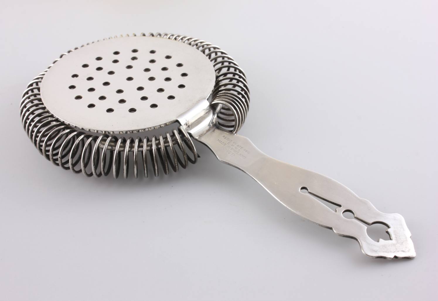 Art Deco Silver Plated Cocktail Shaker Strainer Sieve. c1920s.