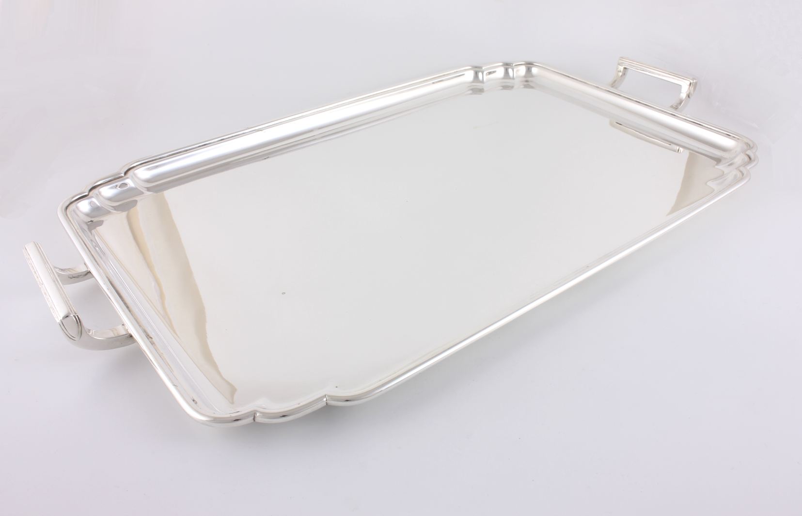 Large Silver Plated Rectangle Cocktail Tray. Frank Cobb. Drinks Bar Tray.