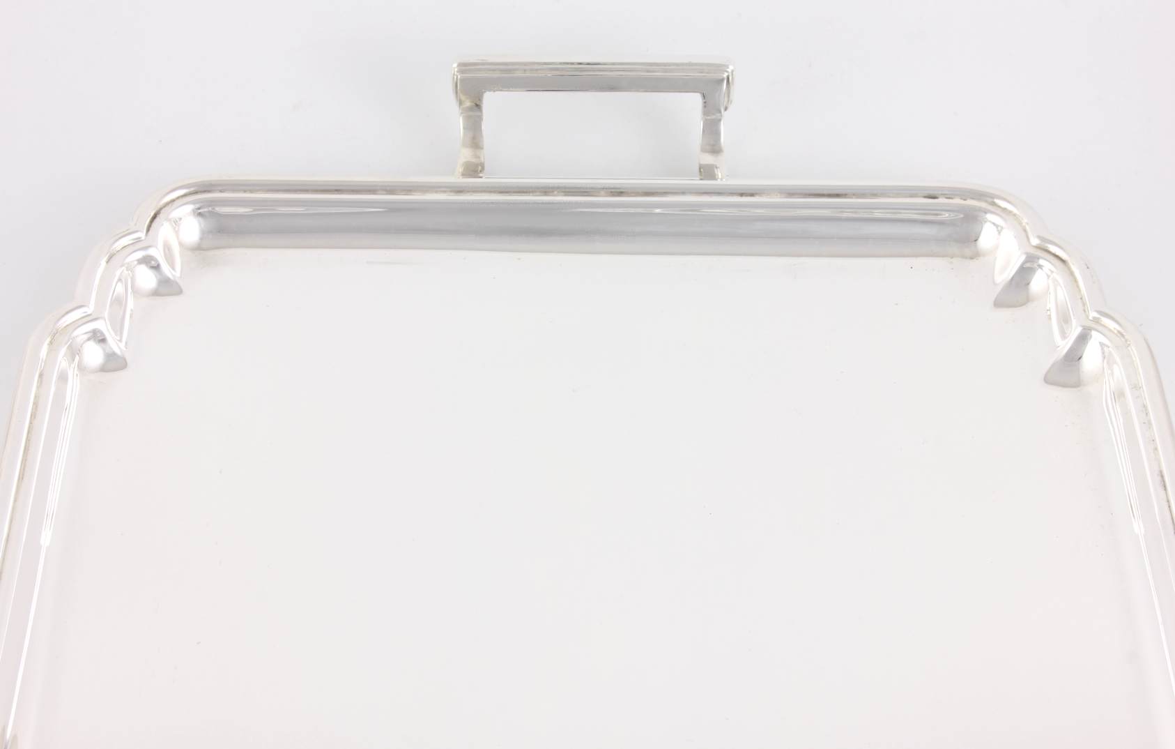 Large Silver Plated Rectangle Cocktail Tray. Frank Cobb. Drinks Bar Tray.