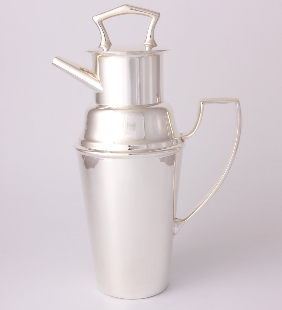 Vintage Asprey & Co Silver Plate Cocktail Shaker. Art Deco 1930's.