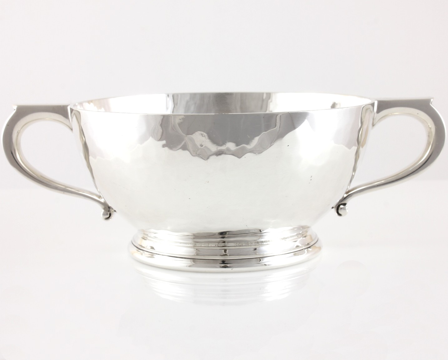 Asprey Solid Silver Hammered Two Handled Bowl. Quaich Cup. 1927.