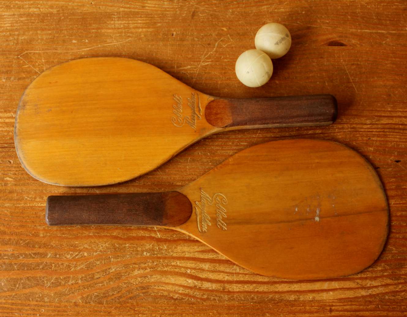 Cobbett Marylebone Wood Ping Pong Table Tennis Bats Paddles. c1910.