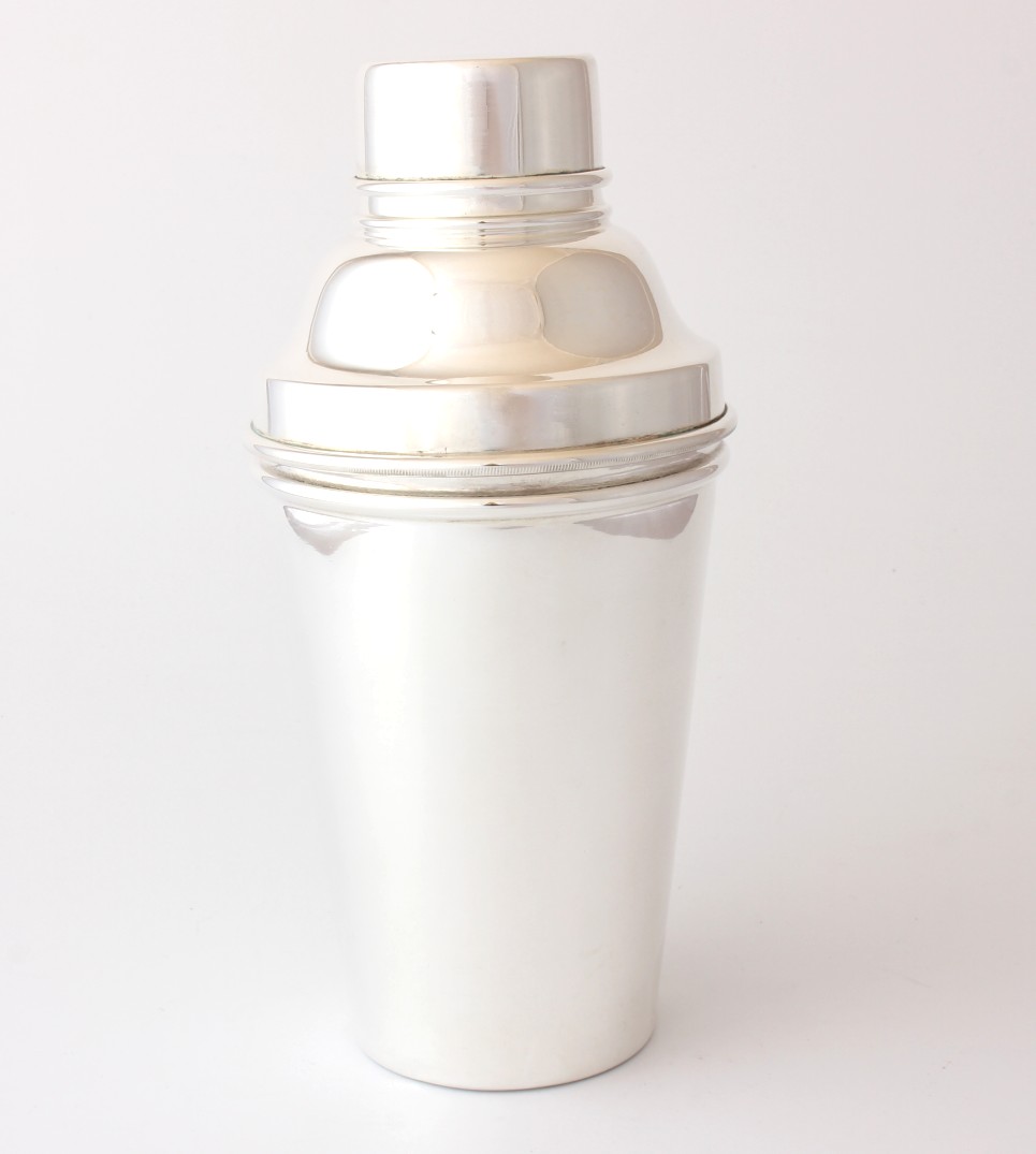 Vintage Silver Plate EPNS Cocktail Shaker. Art Deco Barware Mixology Jug.