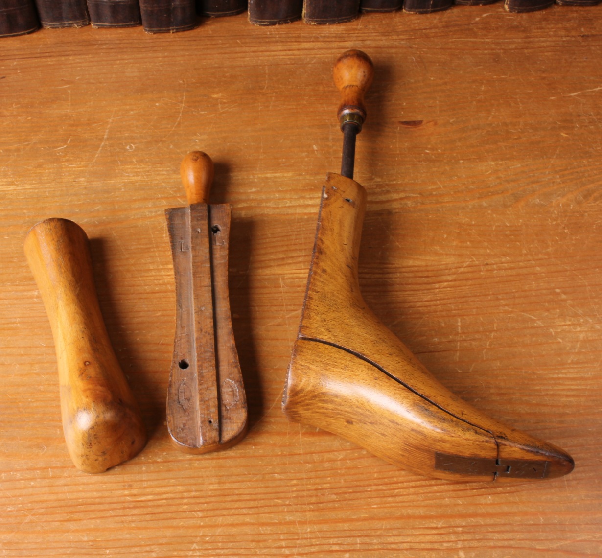 Antique Wooden Edinburgh Boot Lasts. Vintage Trees. Shoe Shop.