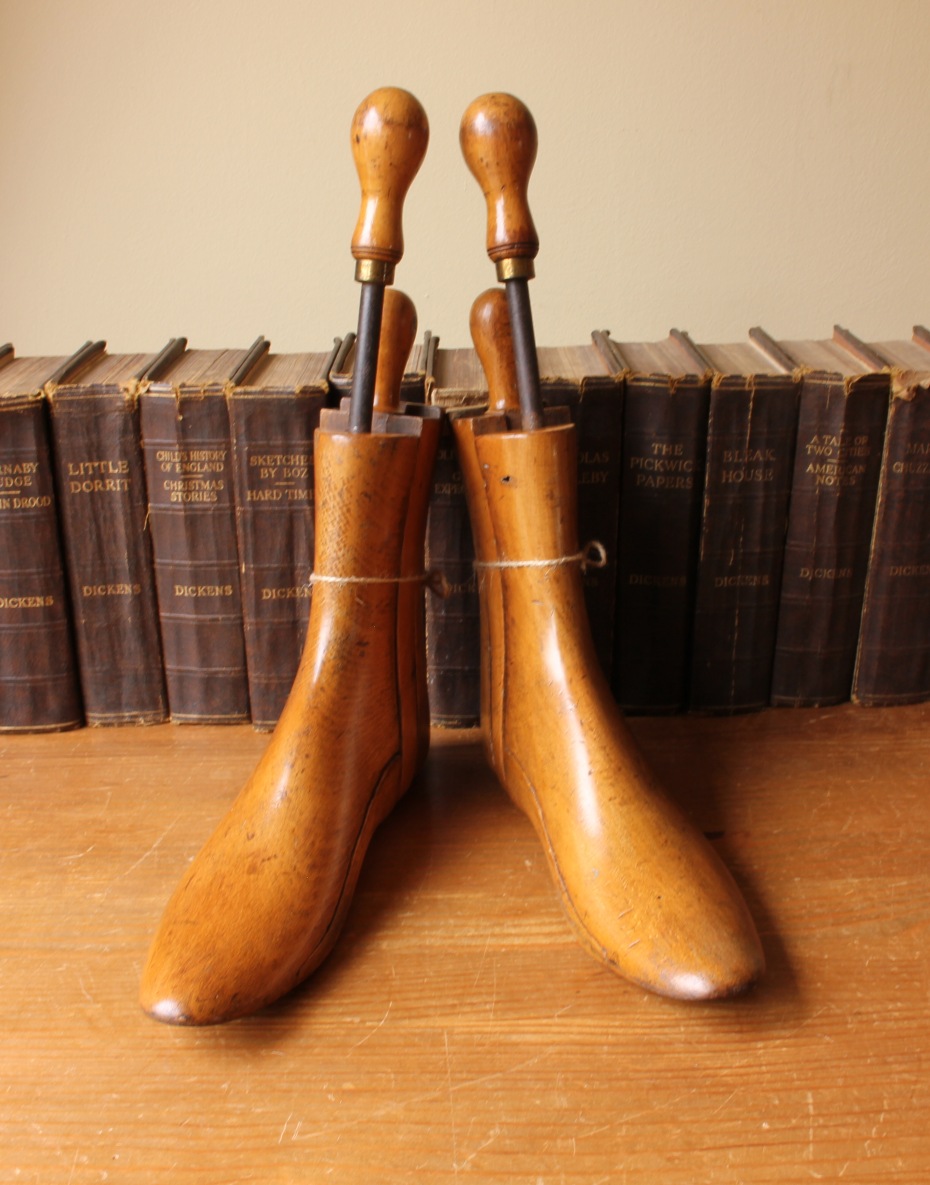 Antique Wooden Edinburgh Boot Lasts. Vintage Trees. Shoe Shop.