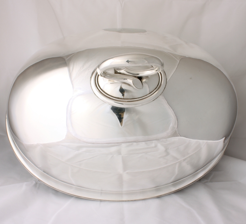 Fabulous X Large Antique Silver Plate Meat Food Cover Dome Elkington