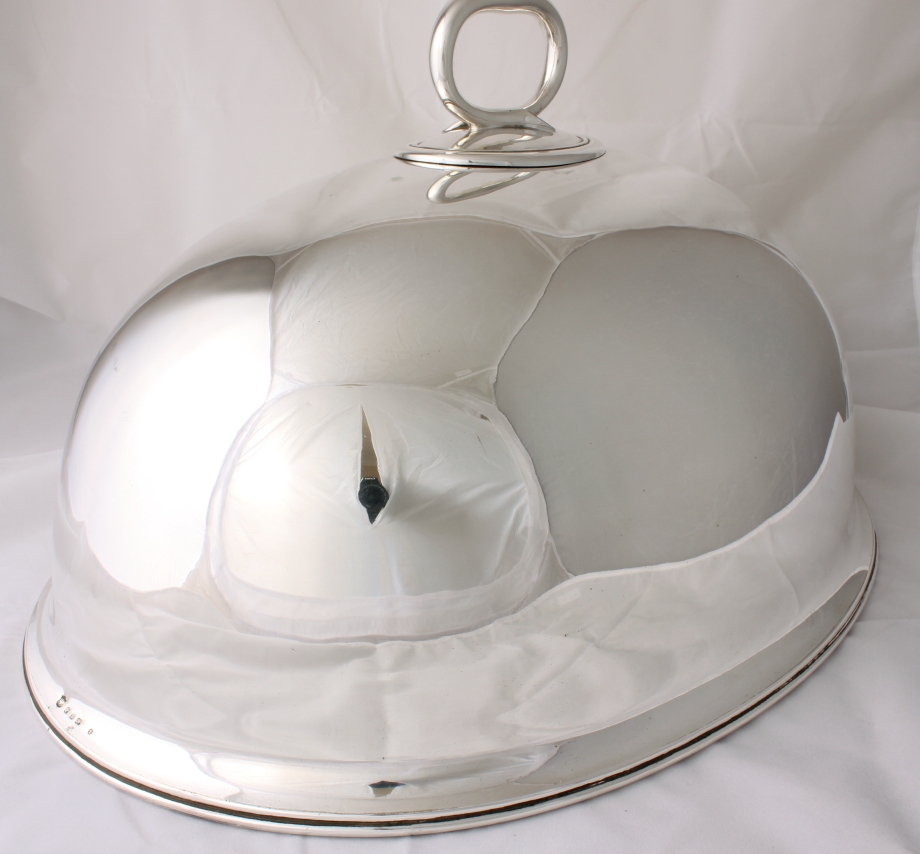 Fabulous X Large Antique Silver Plate Meat Food Cover Dome Elkington
