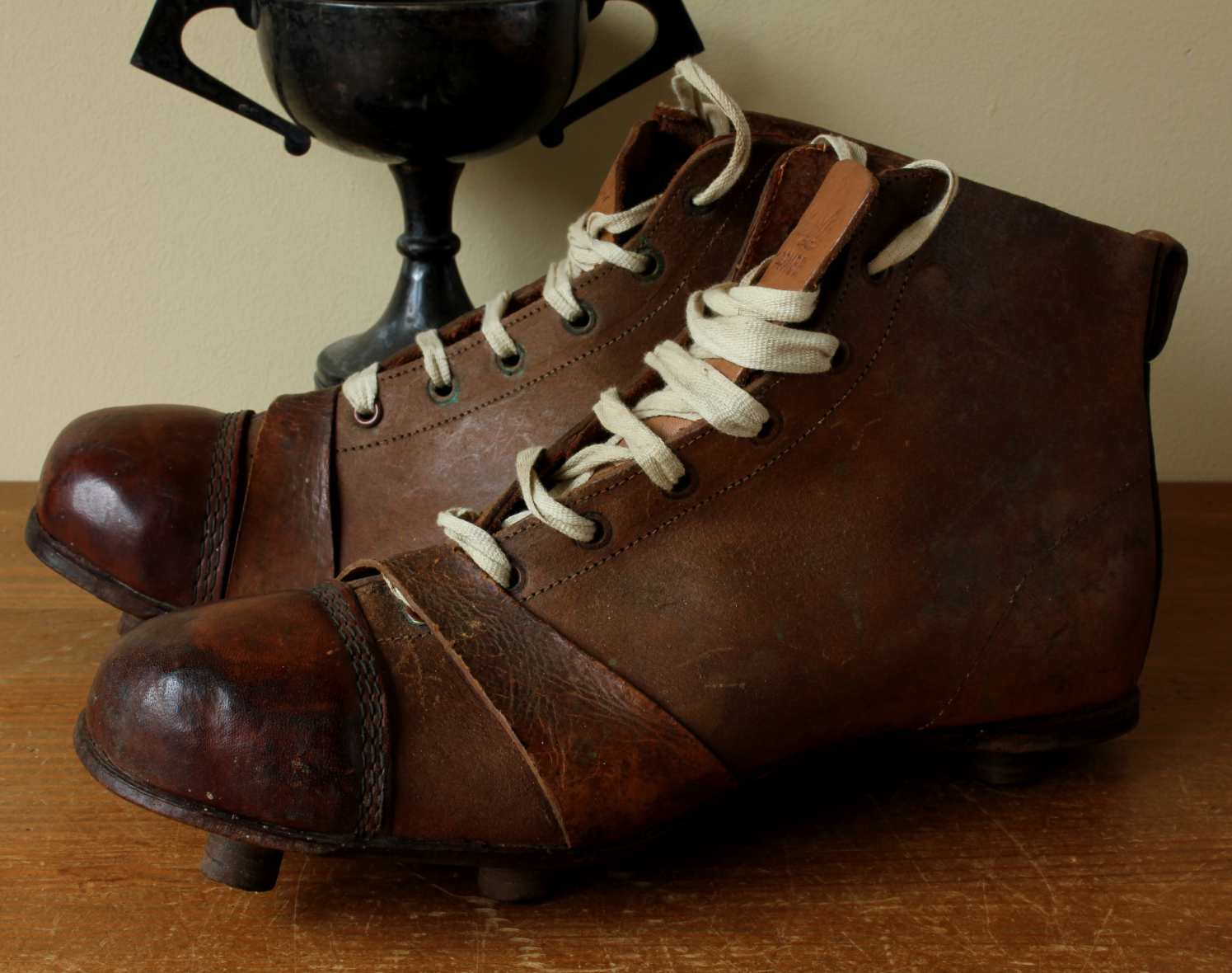 Vintage Frank Adams High Football Boots. Leather Soccer Shoes