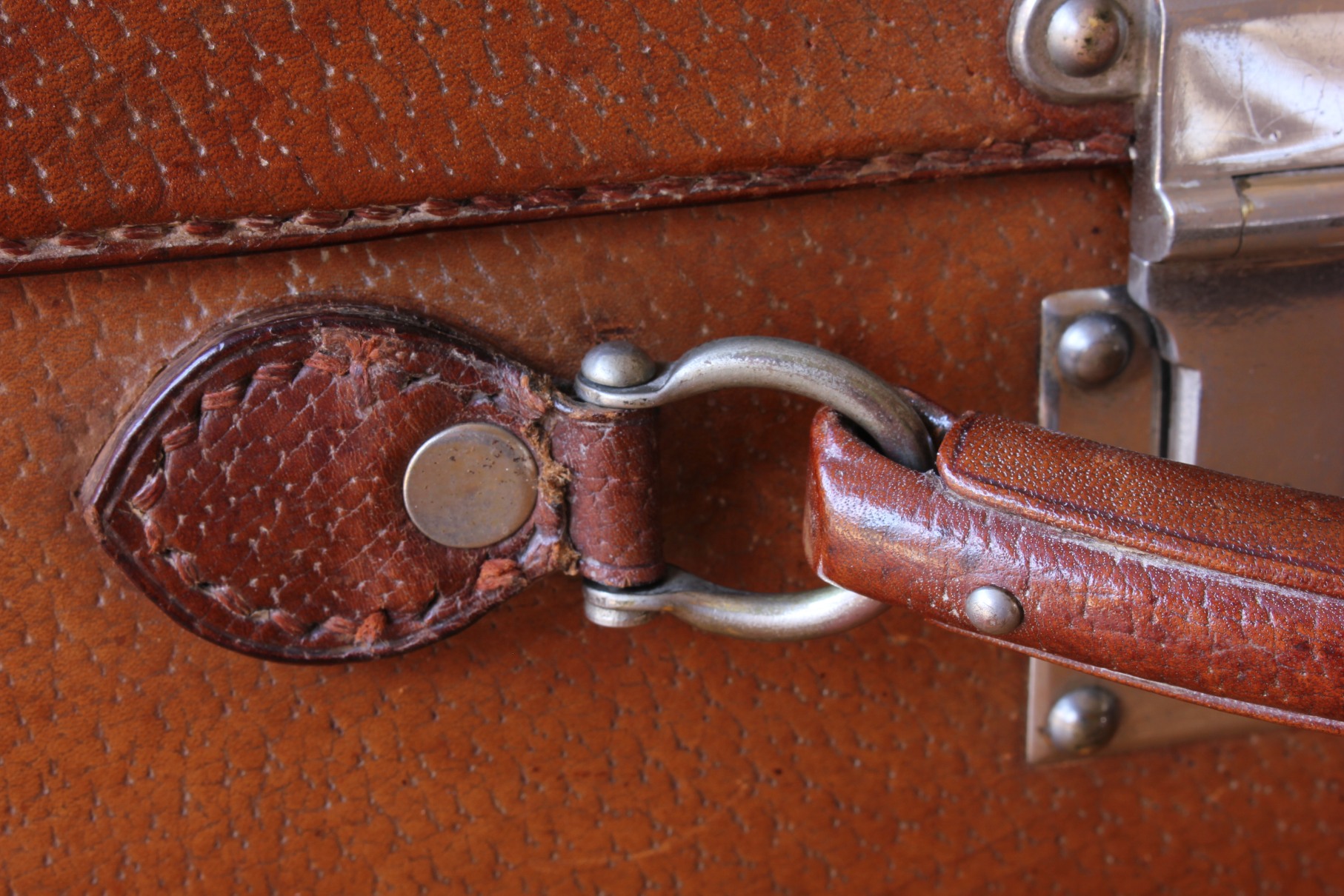 Vintage Tan Leather Attache Suitcase Briefcase. German Case.