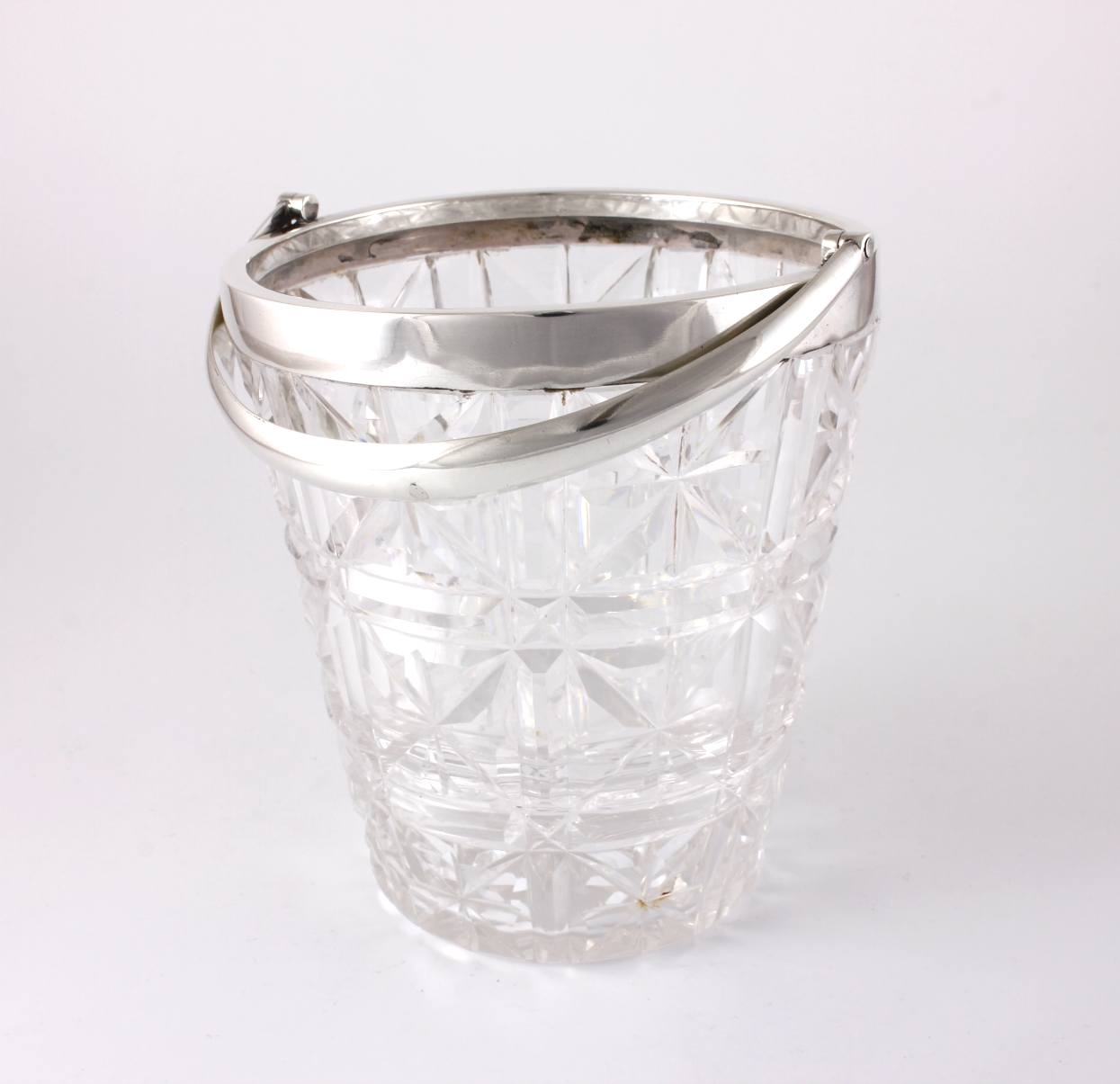 Cut Glass & Silver Ice Bucket Pail. Goldsmiths & Silversmiths. 1927.