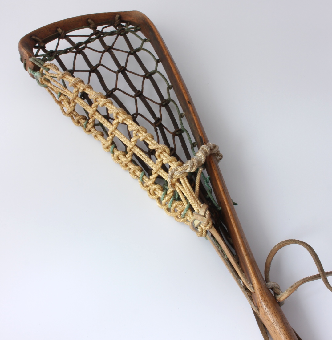Wood & Leather Lacrosse Stick. Wooden Home Decor, Sports Bar.
