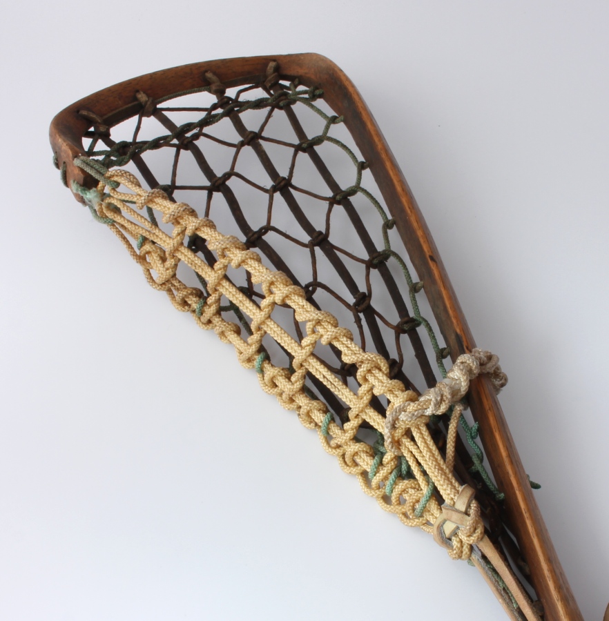 Wood & Leather Lacrosse Stick. Wooden Home Decor, Sports Bar.