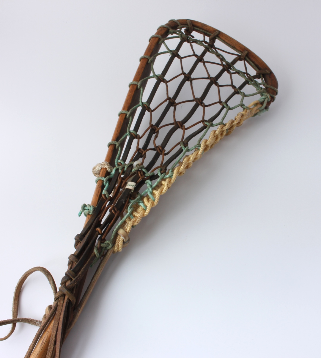 Wood & Leather Lacrosse Stick. Wooden Home Decor, Sports Bar.