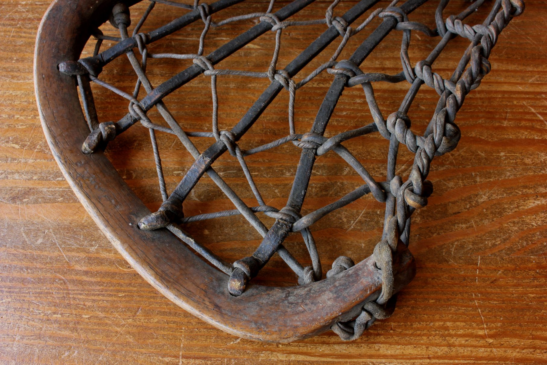 Hickory Wood & Leather Lacrosse Stick. Sports Shop or Bar Decor.