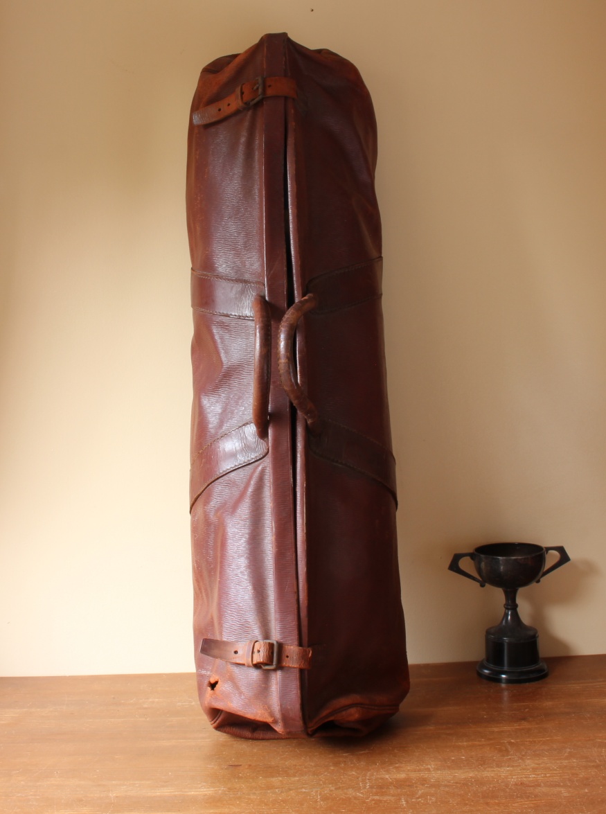 English Leather Cricket Kit Bag. Long Coffin Bat Holdall.