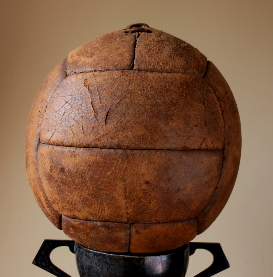 Leather Football. Original 1930's Soccer Ball With Leather Laces.