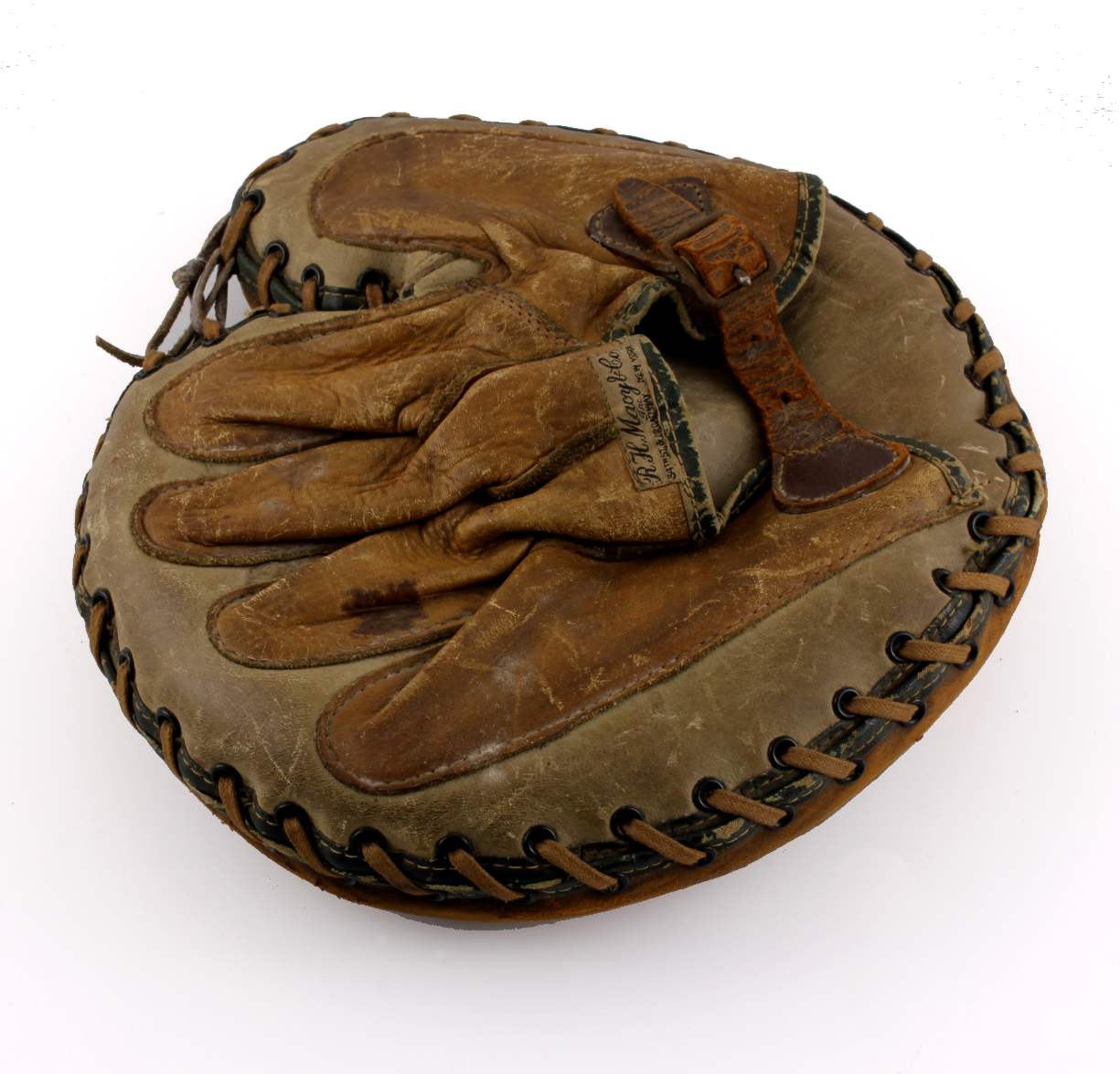Leather Baseball Catcher's Mitt Glove. R H Macy & Co New York.
