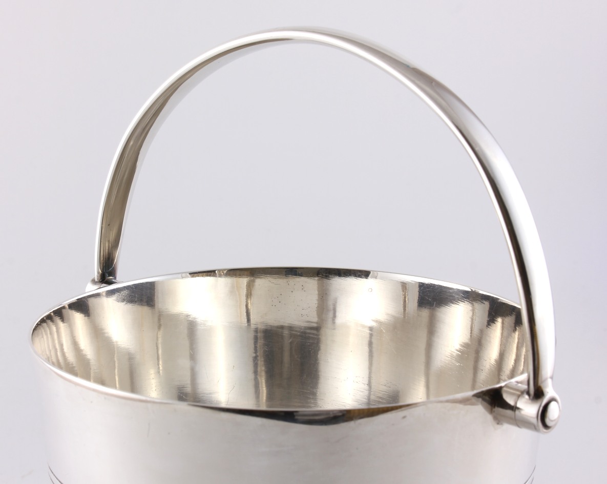 Art Deco Mappin & b Silver Plated Ice Bucket Pail With Tongs.