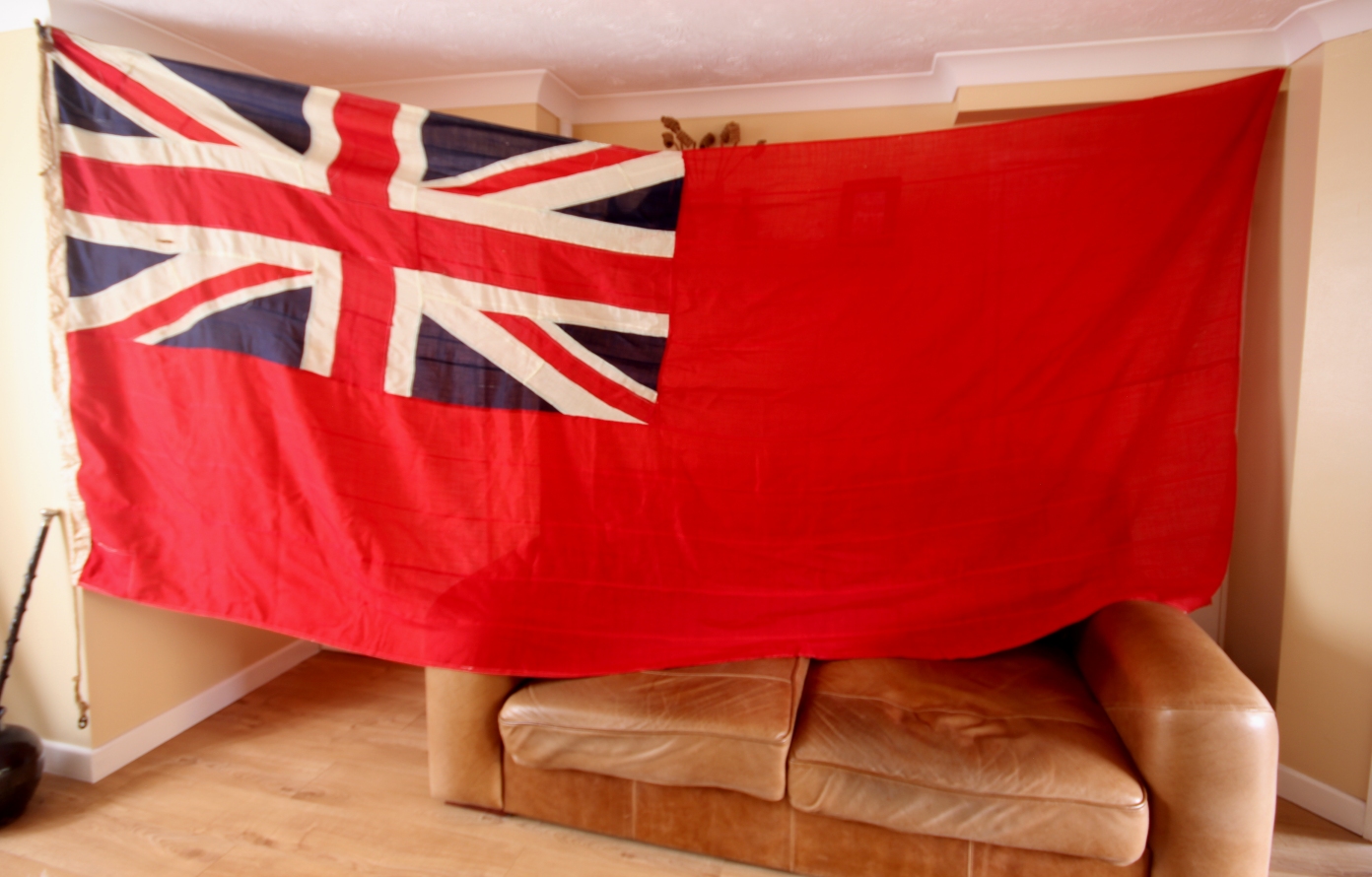 X Large Vintage Hand Stitched British Red Ensign Flag Original Huge 4