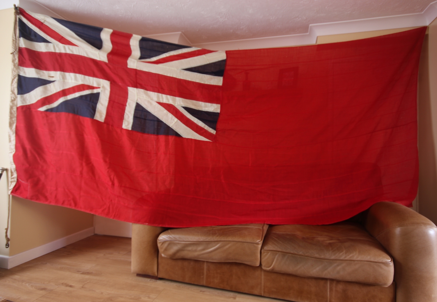 X Large Vintage Hand Stitched British Red Ensign Flag Original Huge 4