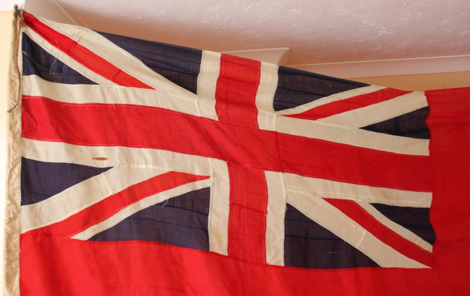X Large Vintage Hand Stitched British Red Ensign Flag Original Huge 4 Yard 12 ft.