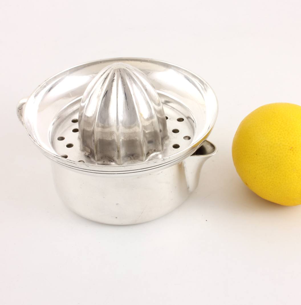 French Two Piece Silver Plated Lemon Squeezer. Cocktail Citrus Press