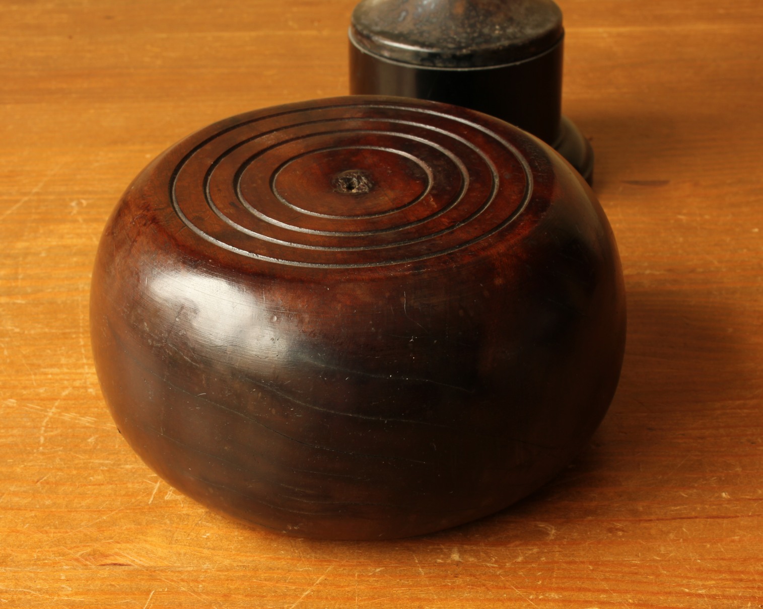 Belgian Wooden Bowling Trabollen Featherbowling Ball. Decorative Doorstop.