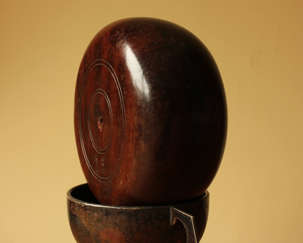 Belgian Wooden Bowling Trabollen Featherbowling Ball. Decorative Doorstop.