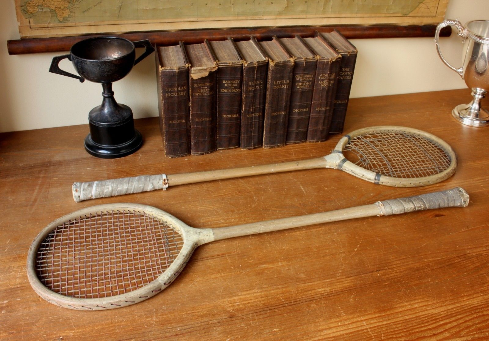 2 x Squash Rackets H Gradidge and Sons Vintage Racquet c1930. Sport Shop.