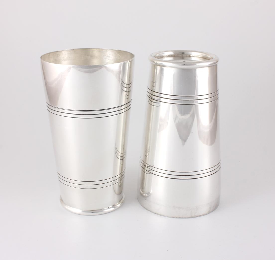 Large Silver Plate Boston Cocktail Shaker. Art Deco c1940.