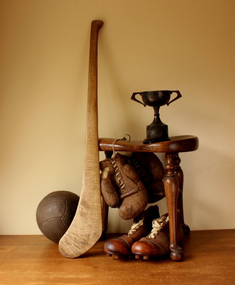 Vintage Wood Irish Hurling Stick for Home Decor or Sports Bar.