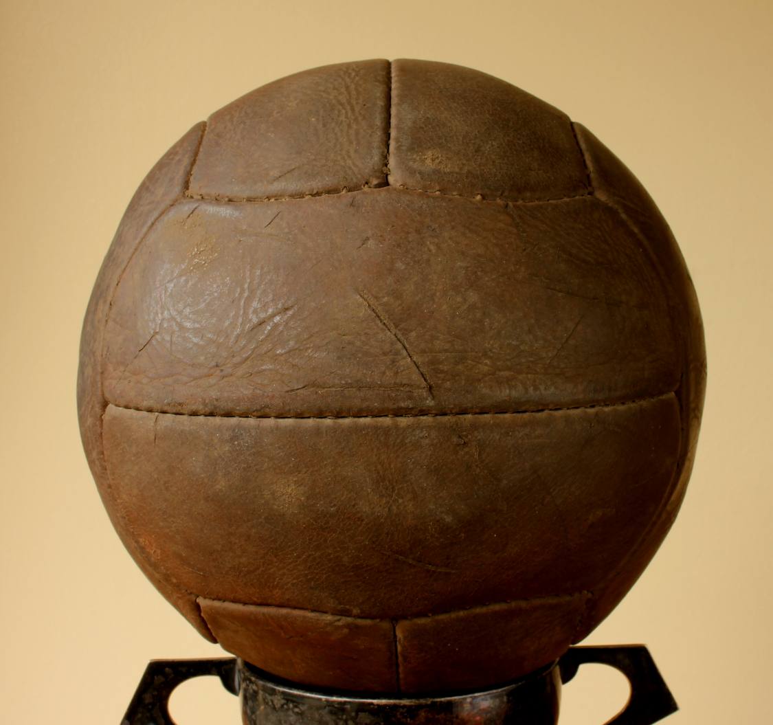 Vintage 1950's Leather 6 Lace Hold Football. Nice Display Ball.