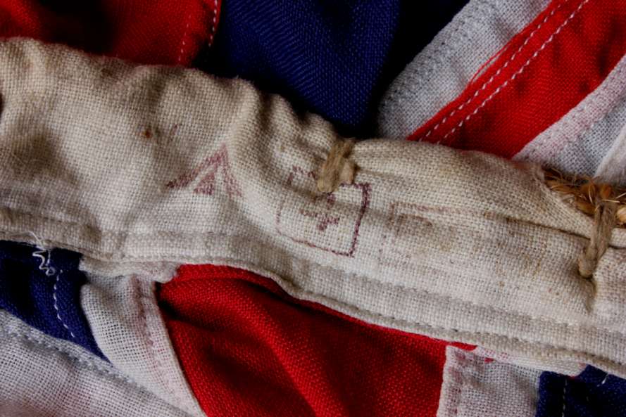 Original Royal Navy WW2 Era Hand Stitched British White Ensign Flag. c1940.