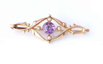 15ct Amethyst Brooch