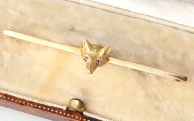 18ct Fox Head 15ct Pin
