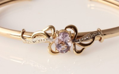 Amethyst Diamond Bangle