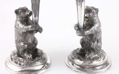 Antique Bear Vases