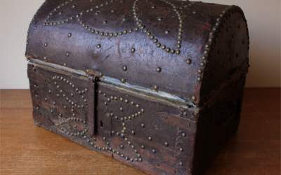 Antique Spanish Studded Leather Trunk