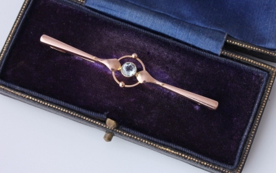 Aquamarine Bar Brooch