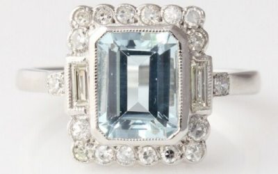 Aquamarine Diamond Ring