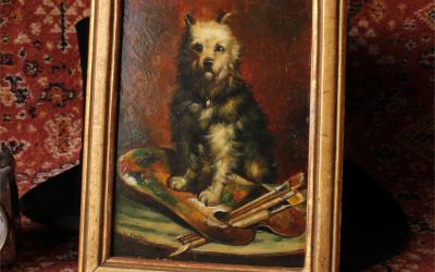 Artist Dog Painting