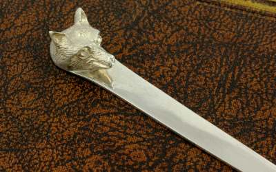 Asprey Silver Fox Letter Opener